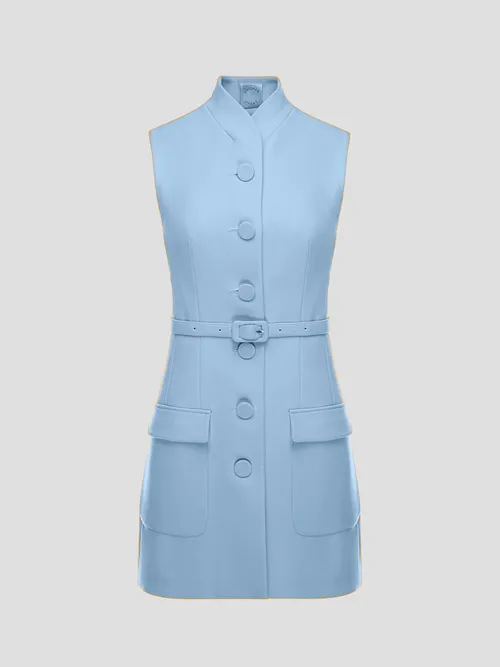 Sky Blue Page Sleeveless Jacket