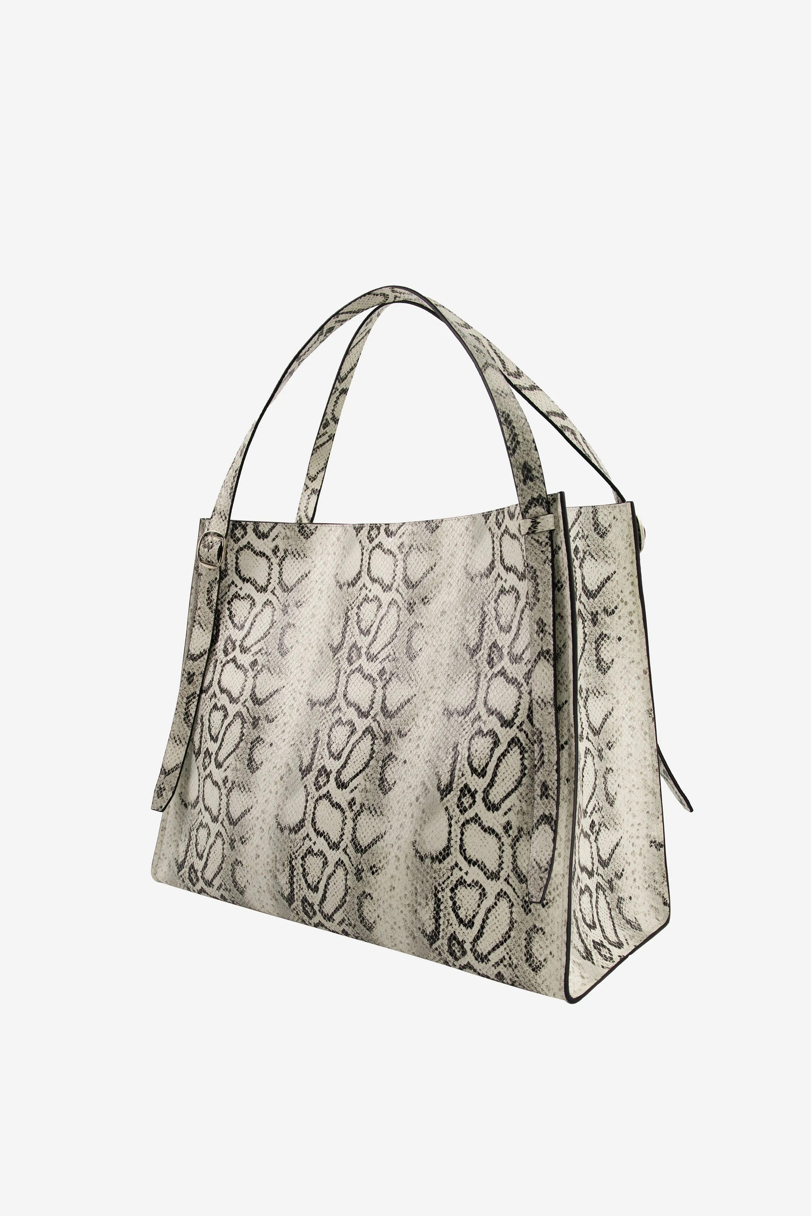 Snake Print Belt Tote Bag