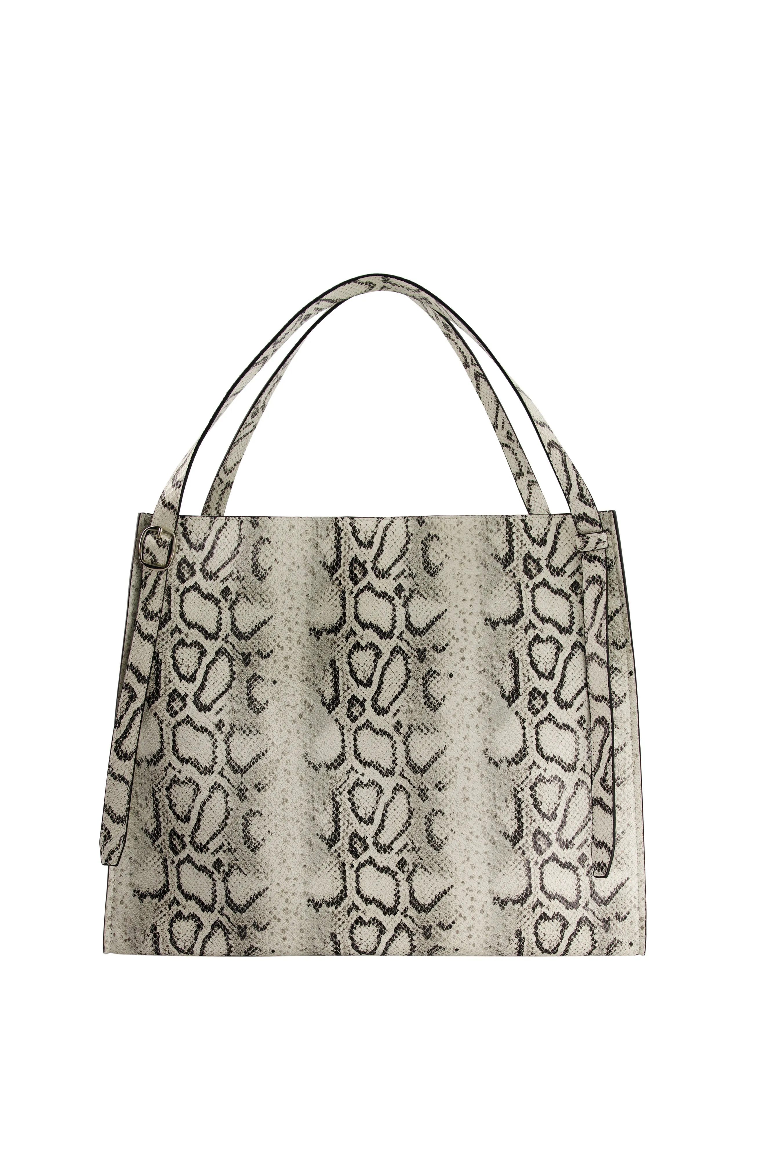 Snake Print Belt Tote Bag