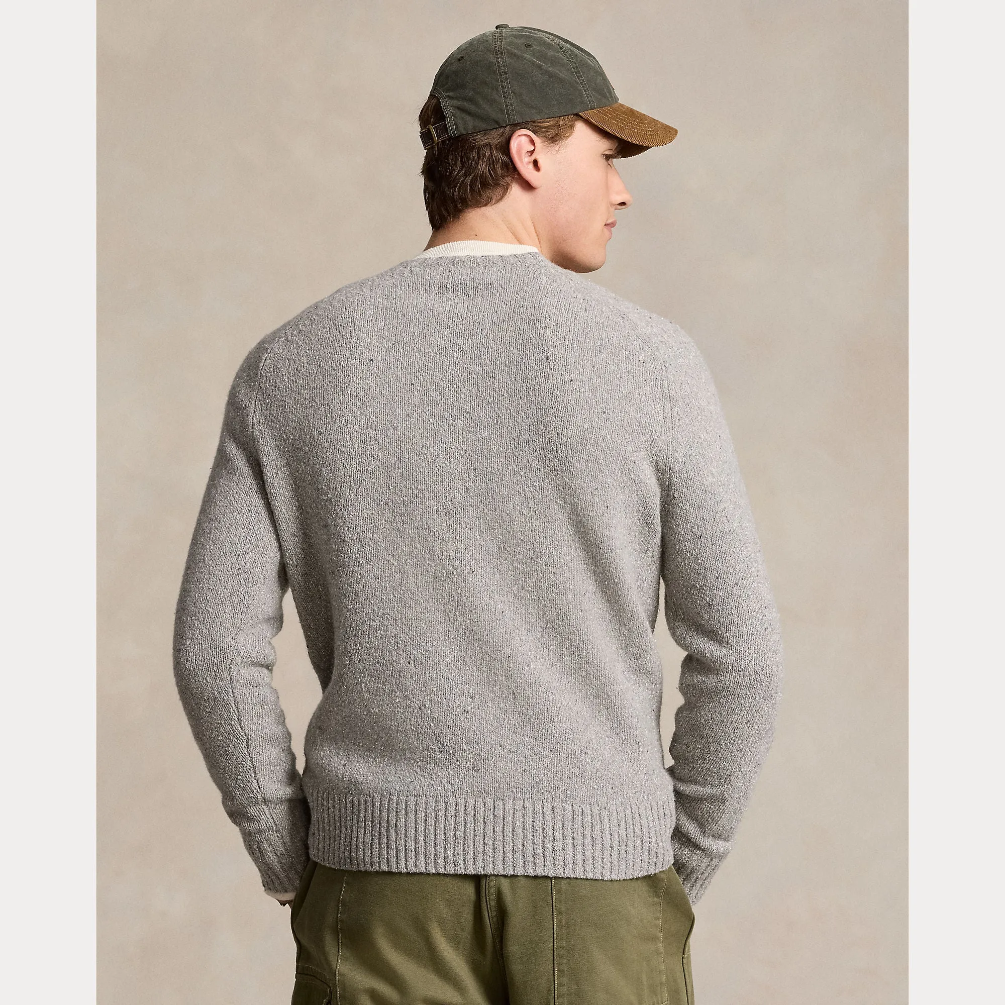 SPECKLED WOOL-BLEND CREWNECK SWEATER