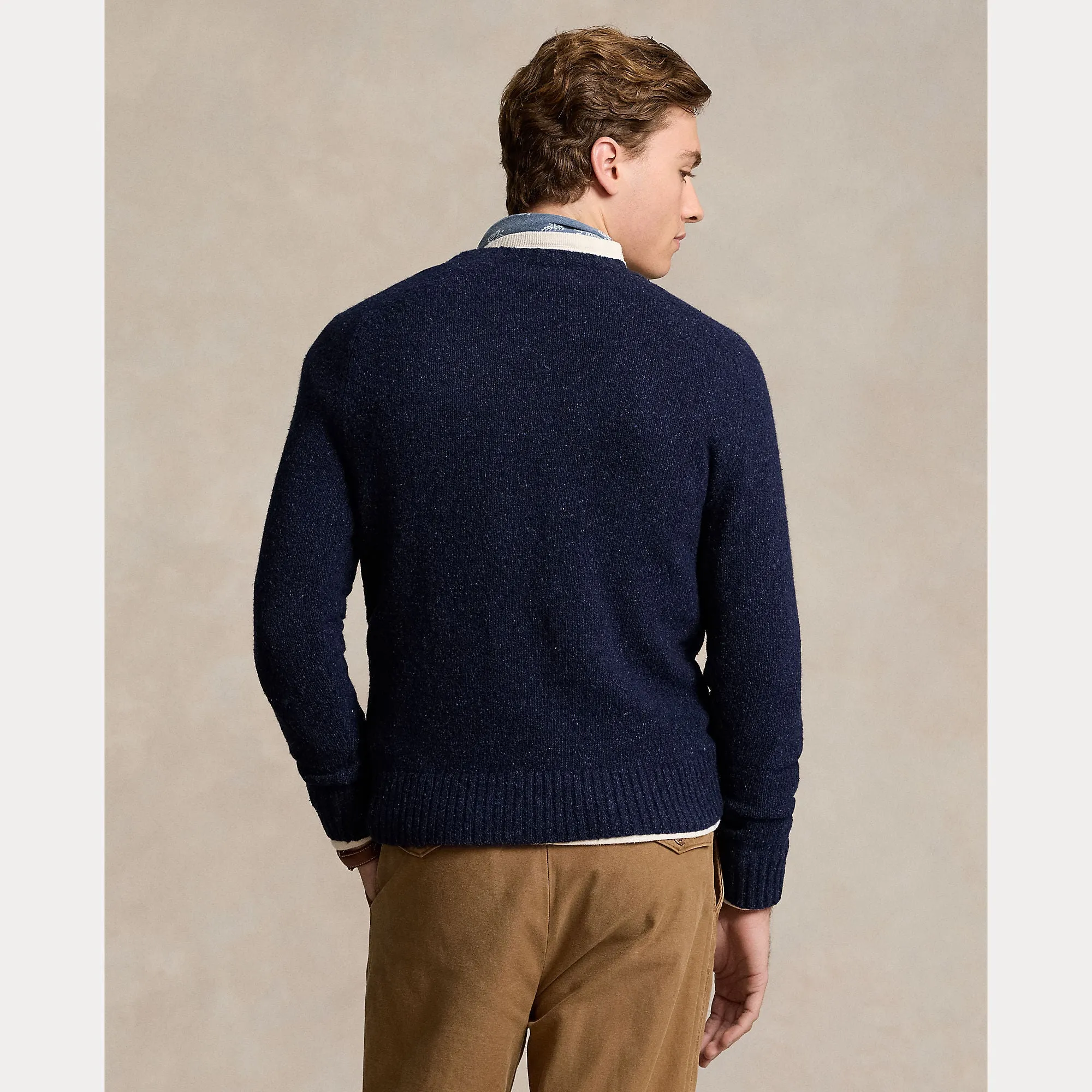 SPECKLED WOOL-BLEND CREWNECK SWEATER