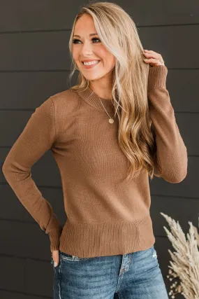 State Of Bliss Knit Sweater- Brown