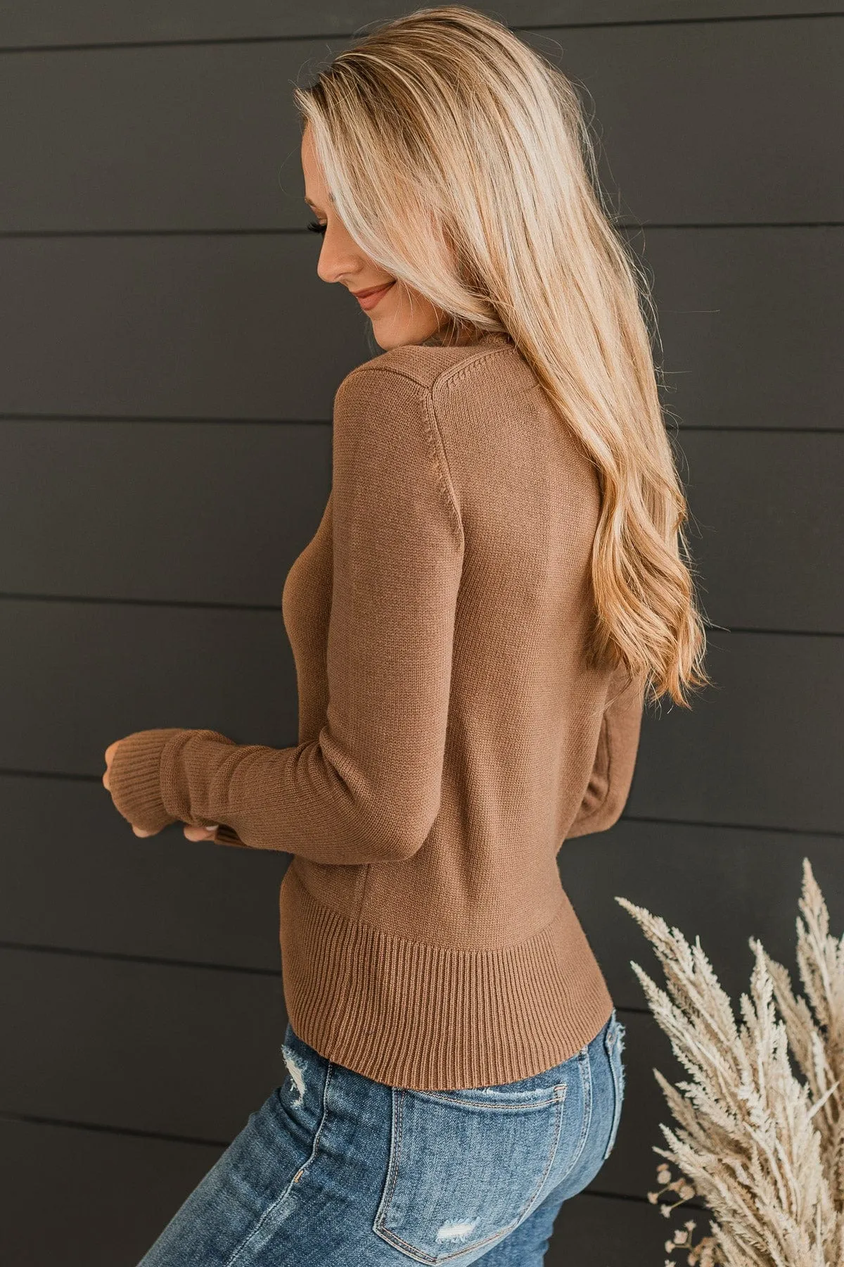 State Of Bliss Knit Sweater- Brown