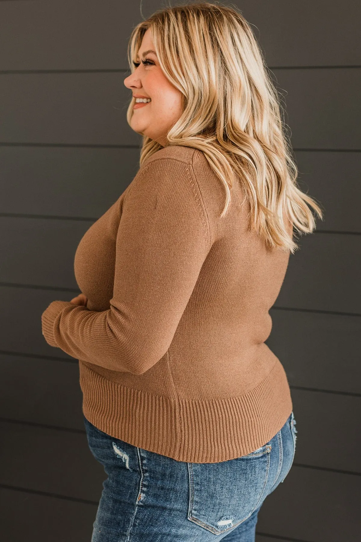 State Of Bliss Knit Sweater- Brown