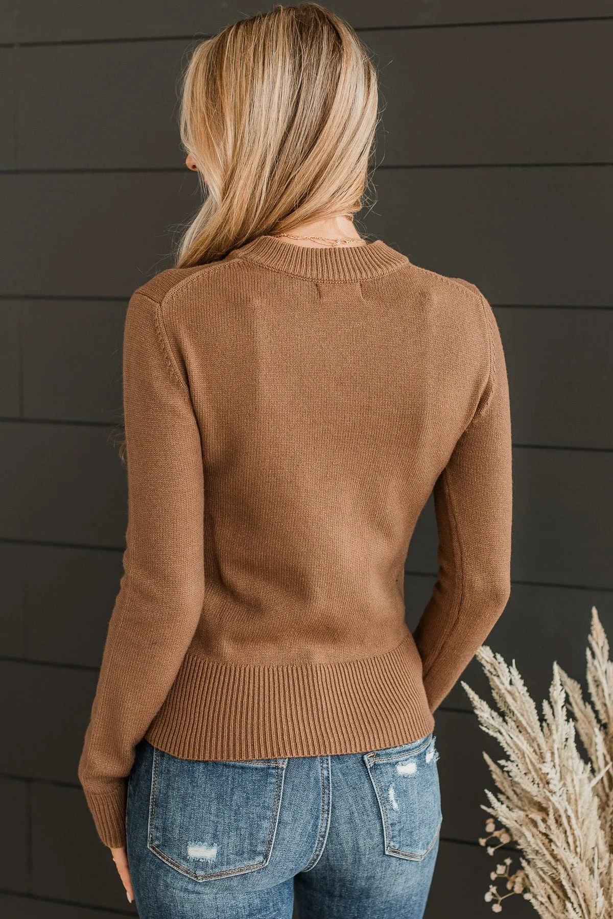 State Of Bliss Knit Sweater- Brown