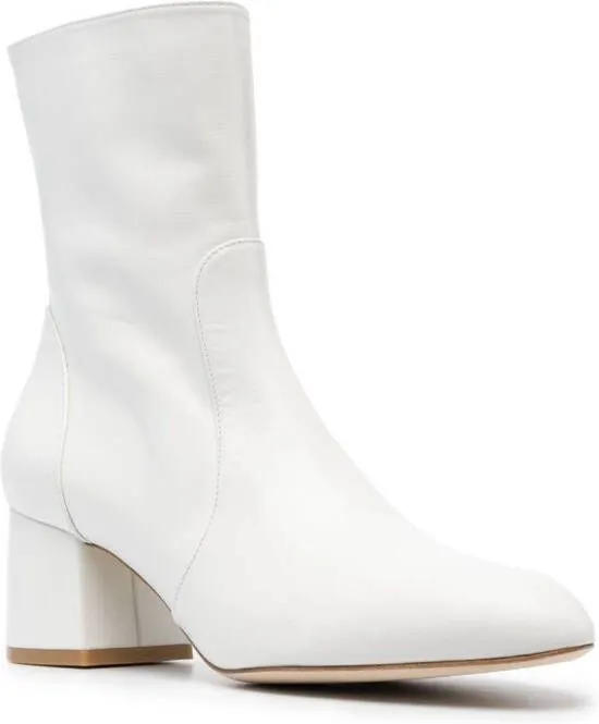 Stuart Weitzman Flareblock 60mm leather boots White