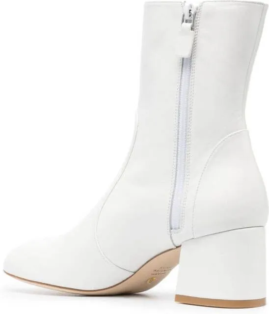 Stuart Weitzman Flareblock 60mm leather boots White