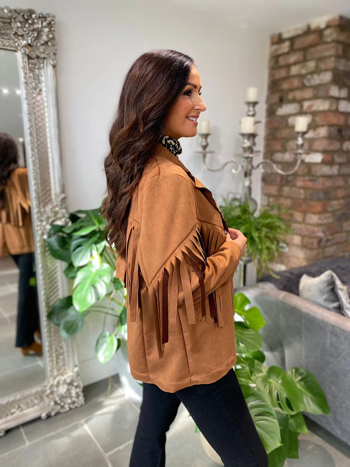 Suede Style Fringe Jacket Dakota