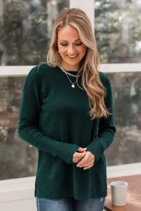 Sweet Harmony Knit Sweater- Forest Green