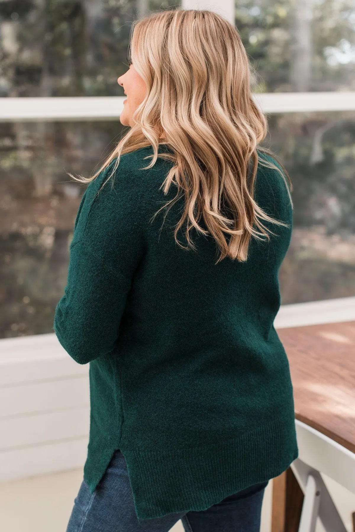 Sweet Harmony Knit Sweater- Forest Green