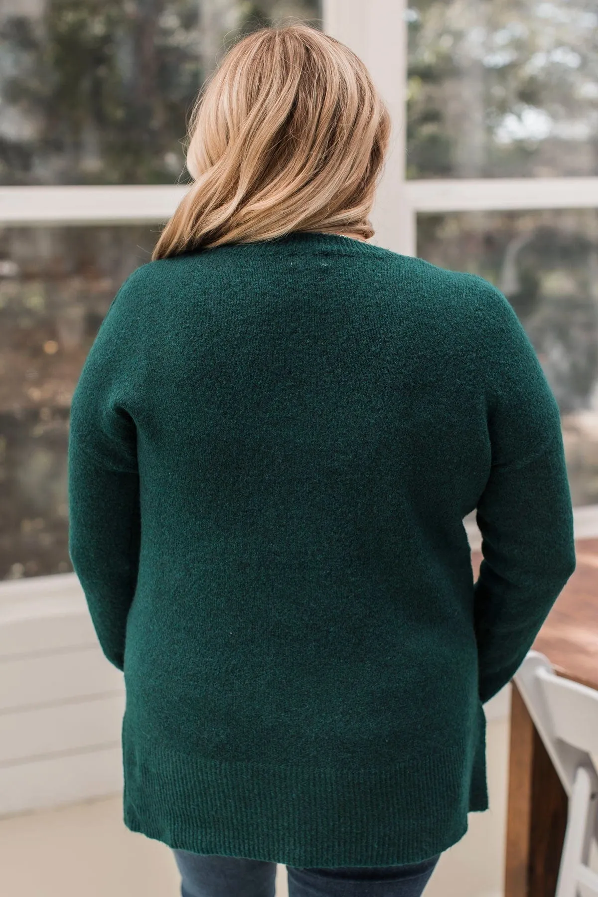 Sweet Harmony Knit Sweater- Forest Green