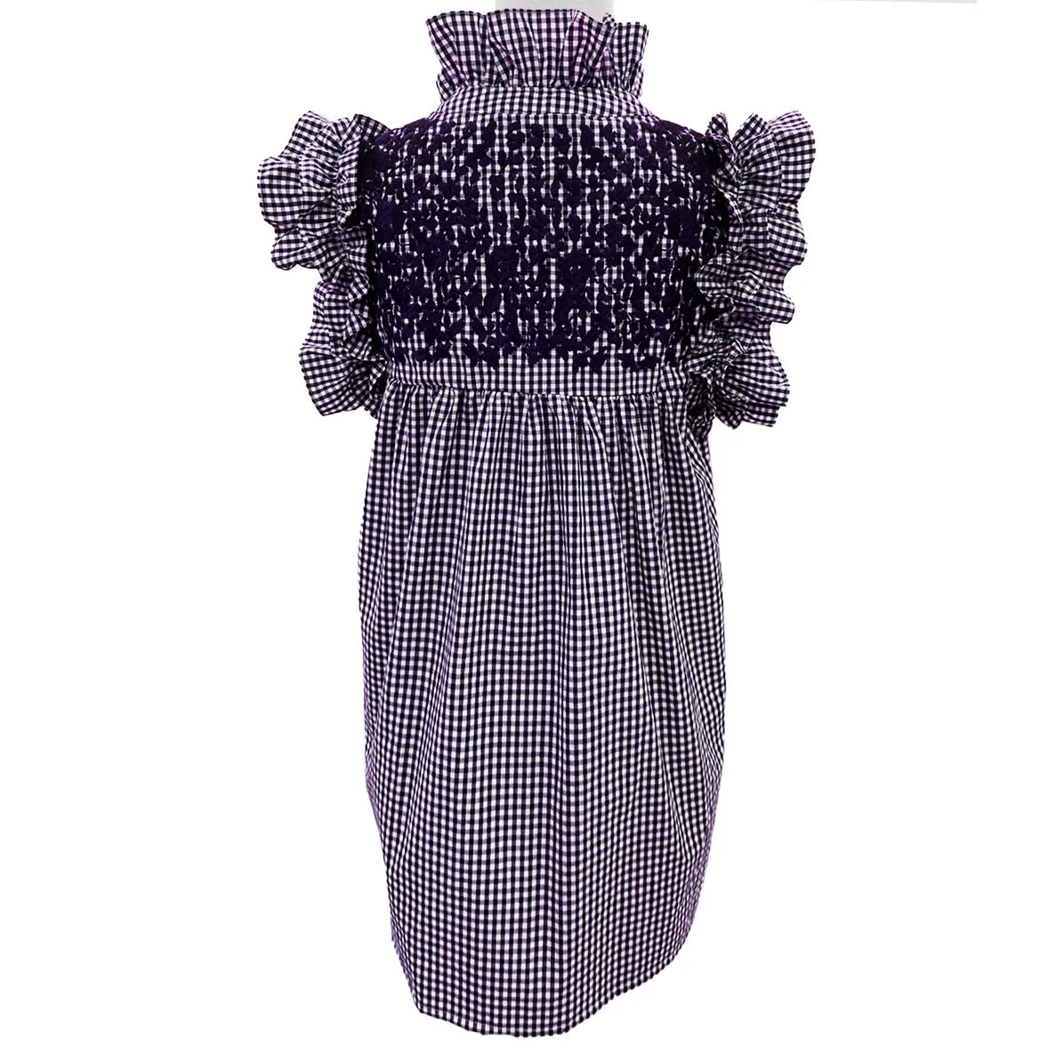 TCU/LSU Purple Gingham Hummingbird Dress