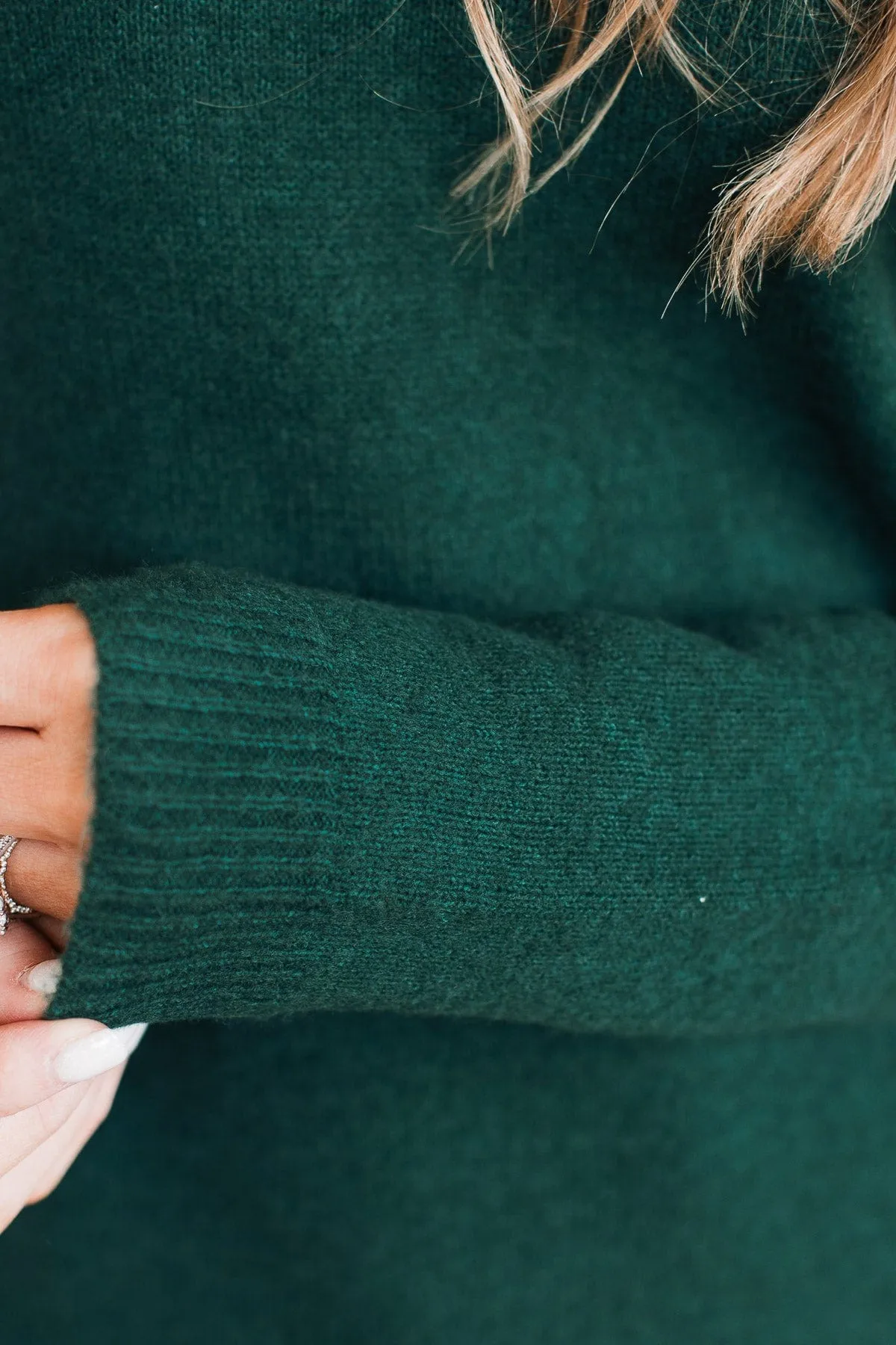 Tender Thoughts Knit Sweater- Forest Green