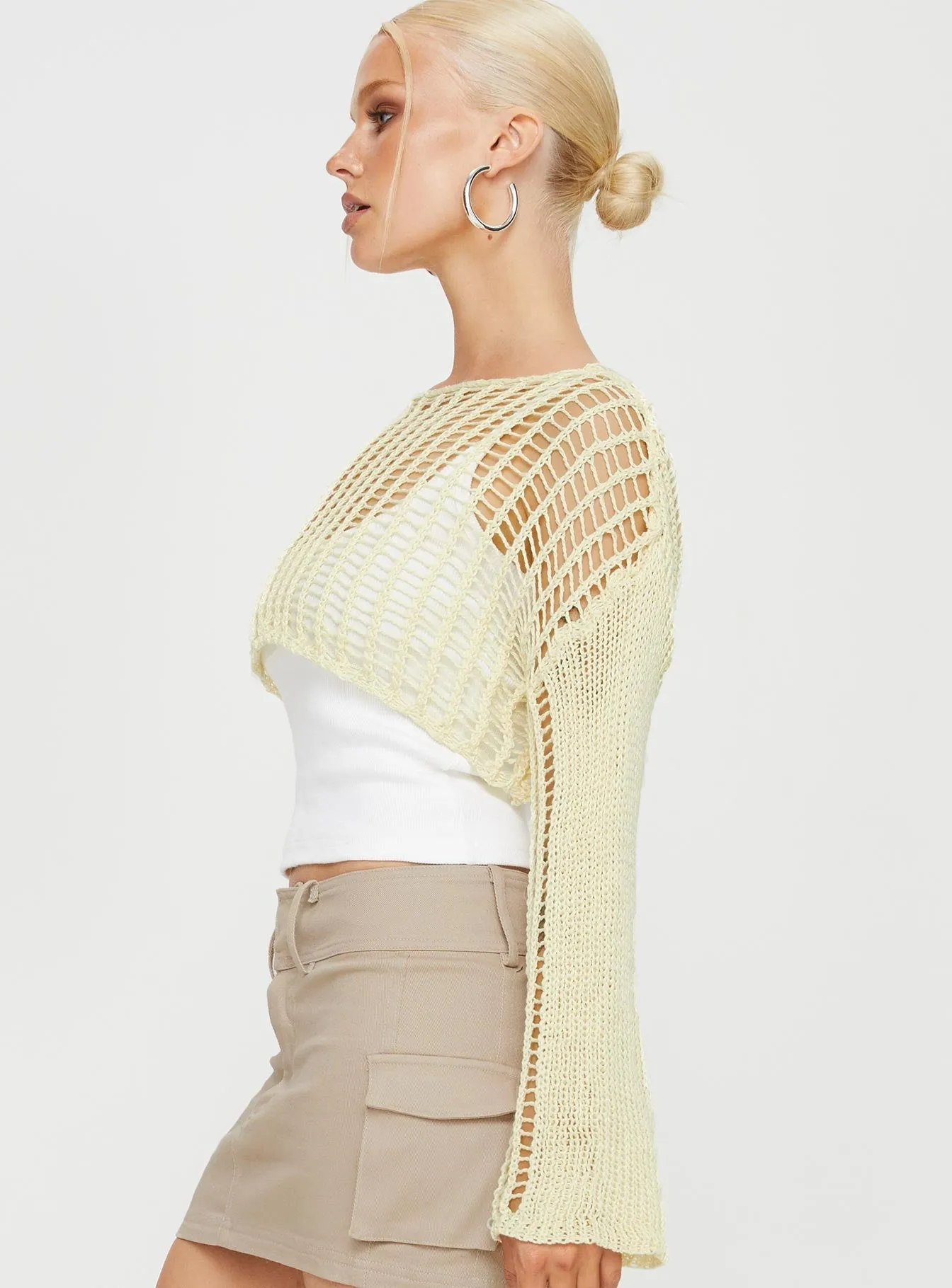 The Kennedy Cropped Sweater Lemon Yellow