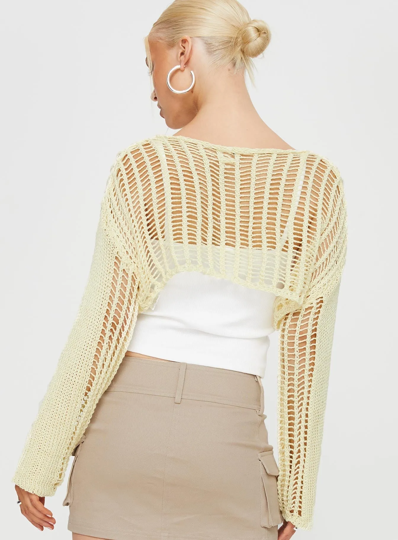 The Kennedy Cropped Sweater Lemon Yellow