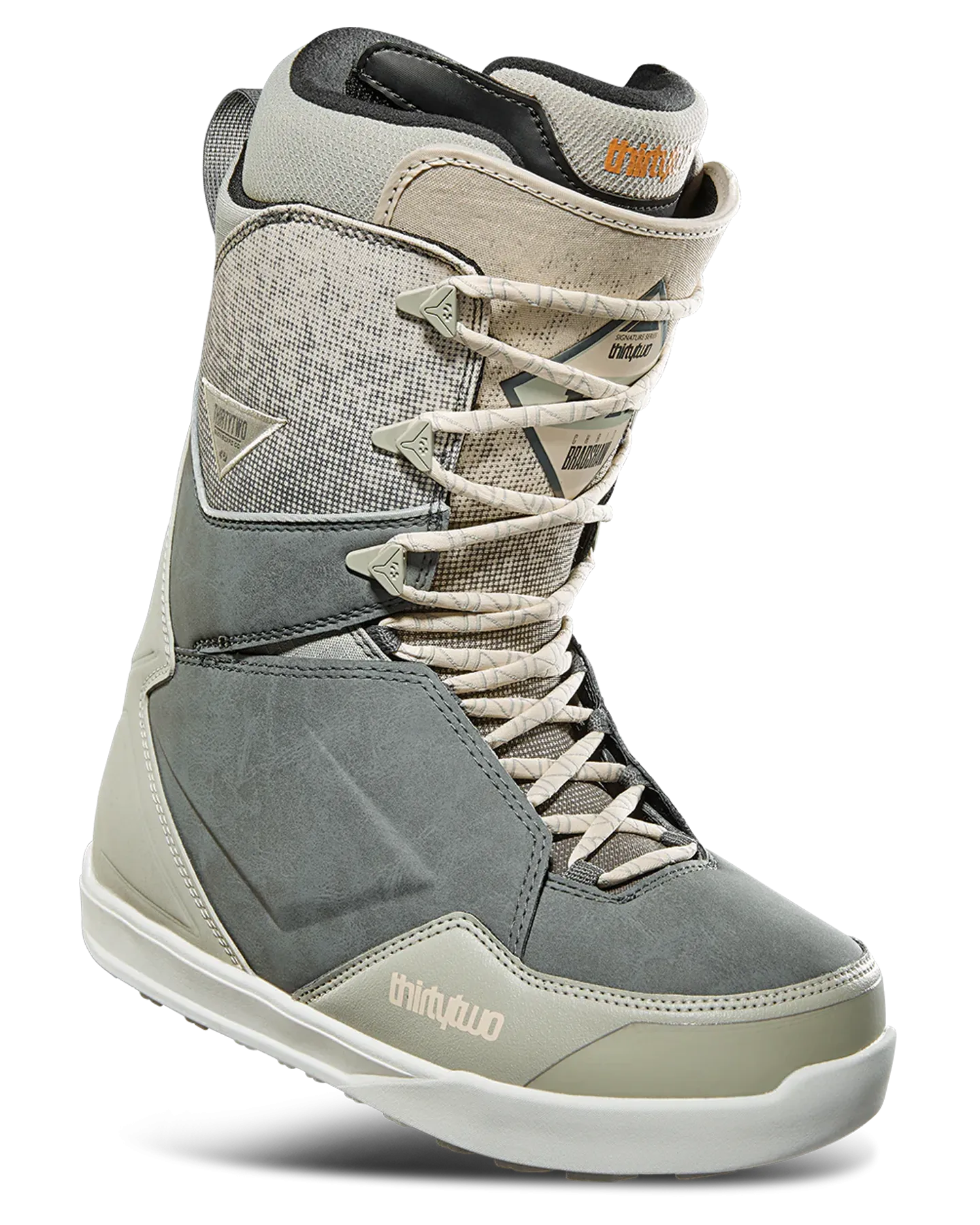 Thirtytwo Lashed Double BOA X Bradshaw Snowboard Boots - Grey/Tan - 2024 | Shop Snowboard Boots at Trojan Wake Ski Snow & Sn