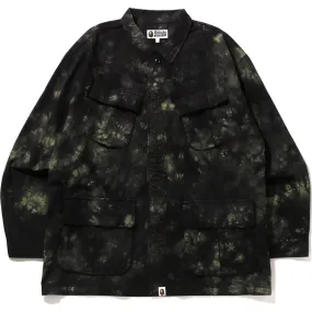 TIE DYE ARMY JUNGLE FATIGUE SHIRT JACKET MENS