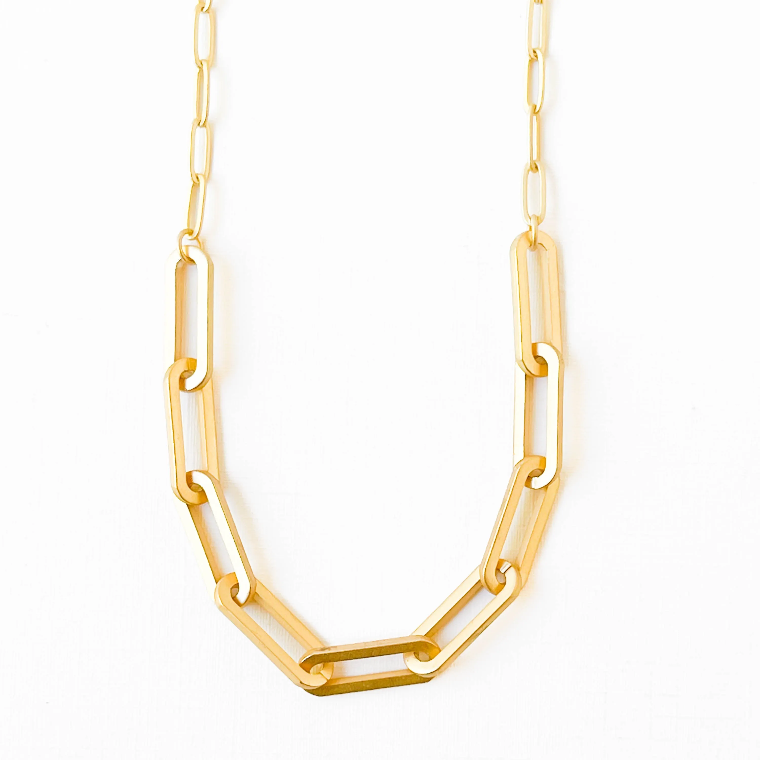 Two Style Mixed Paperclip Necklace - WS