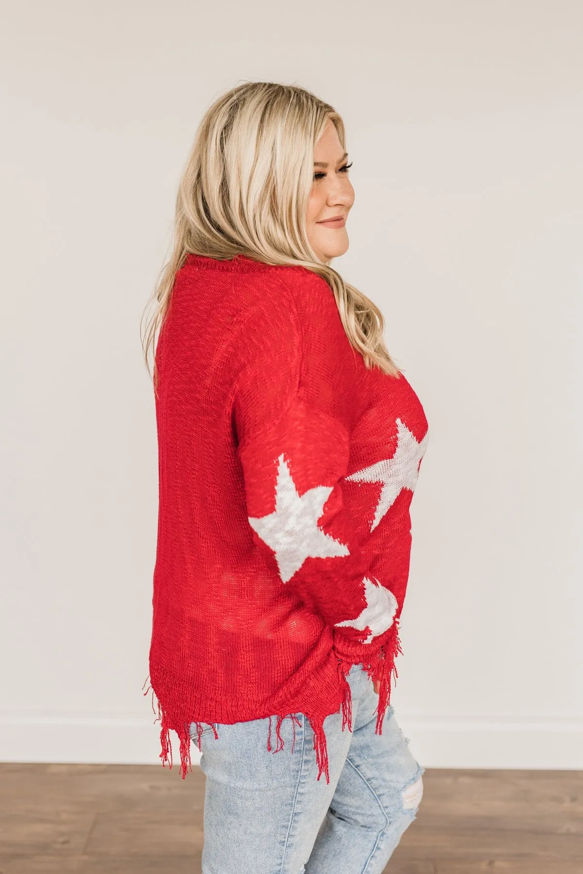 Unforgettable Moments Light Weight Sweater- Red