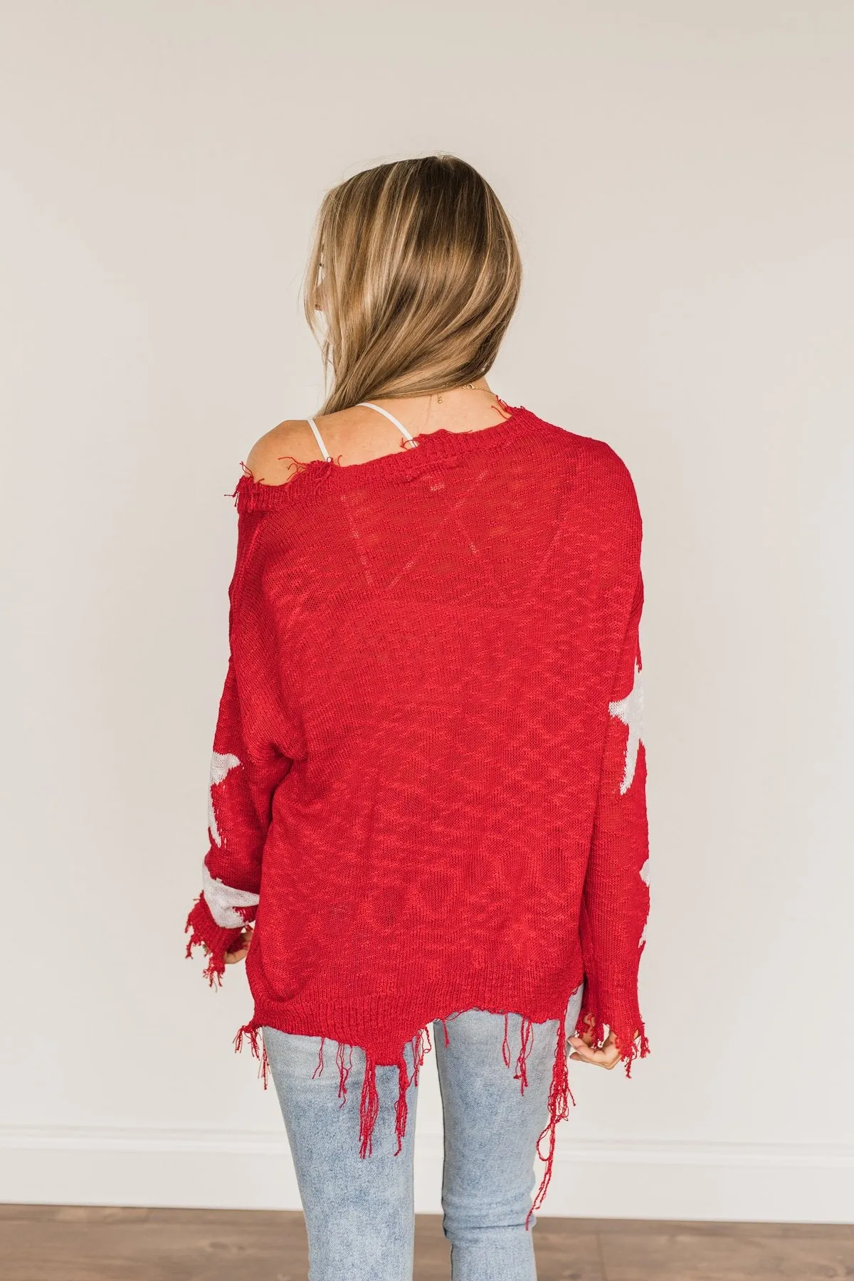 Unforgettable Moments Light Weight Sweater- Red