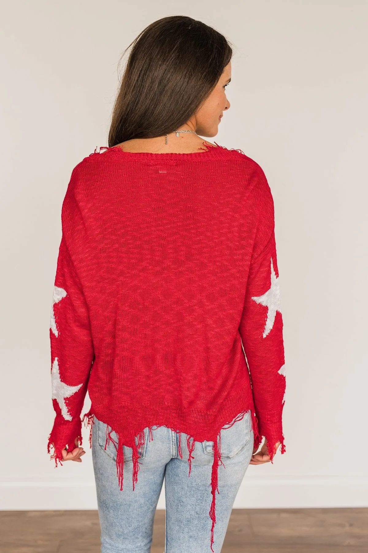 Unforgettable Moments Light Weight Sweater- Red