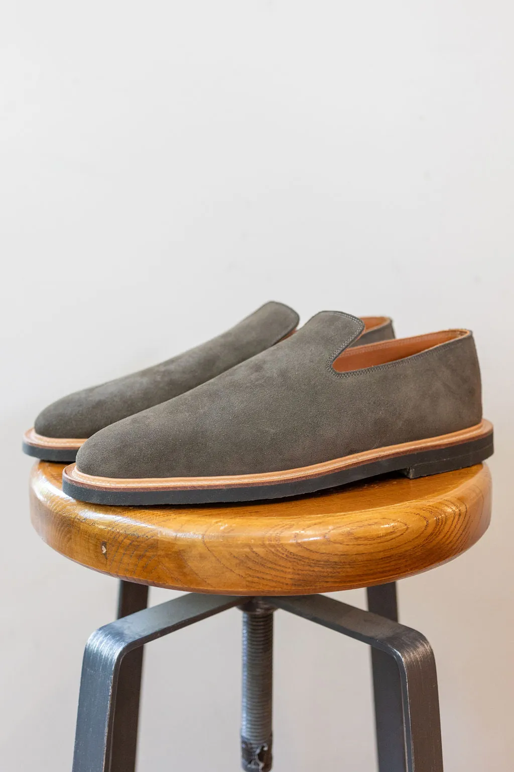 Viberg Slipper - Earth Janus Calf Suede