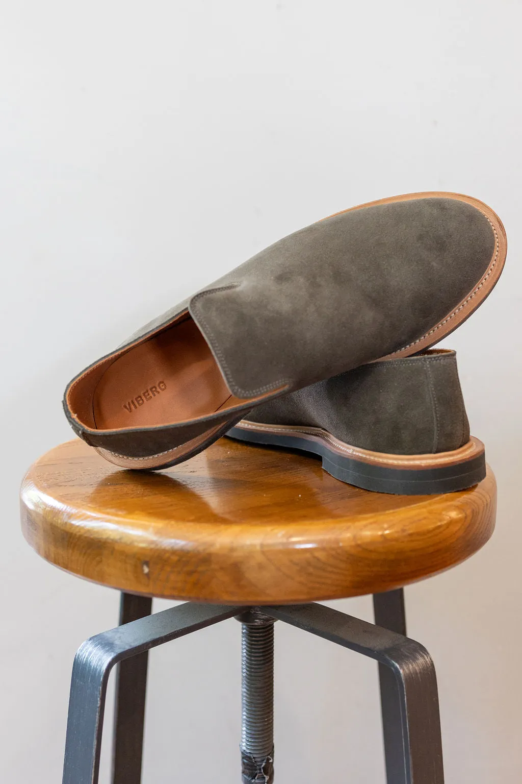 Viberg Slipper - Earth Janus Calf Suede