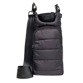 Wanderfull Water Bottle Bag Black Matte & Strap Carrier Puffer Tote Quilted Handbag Sling Crossbody