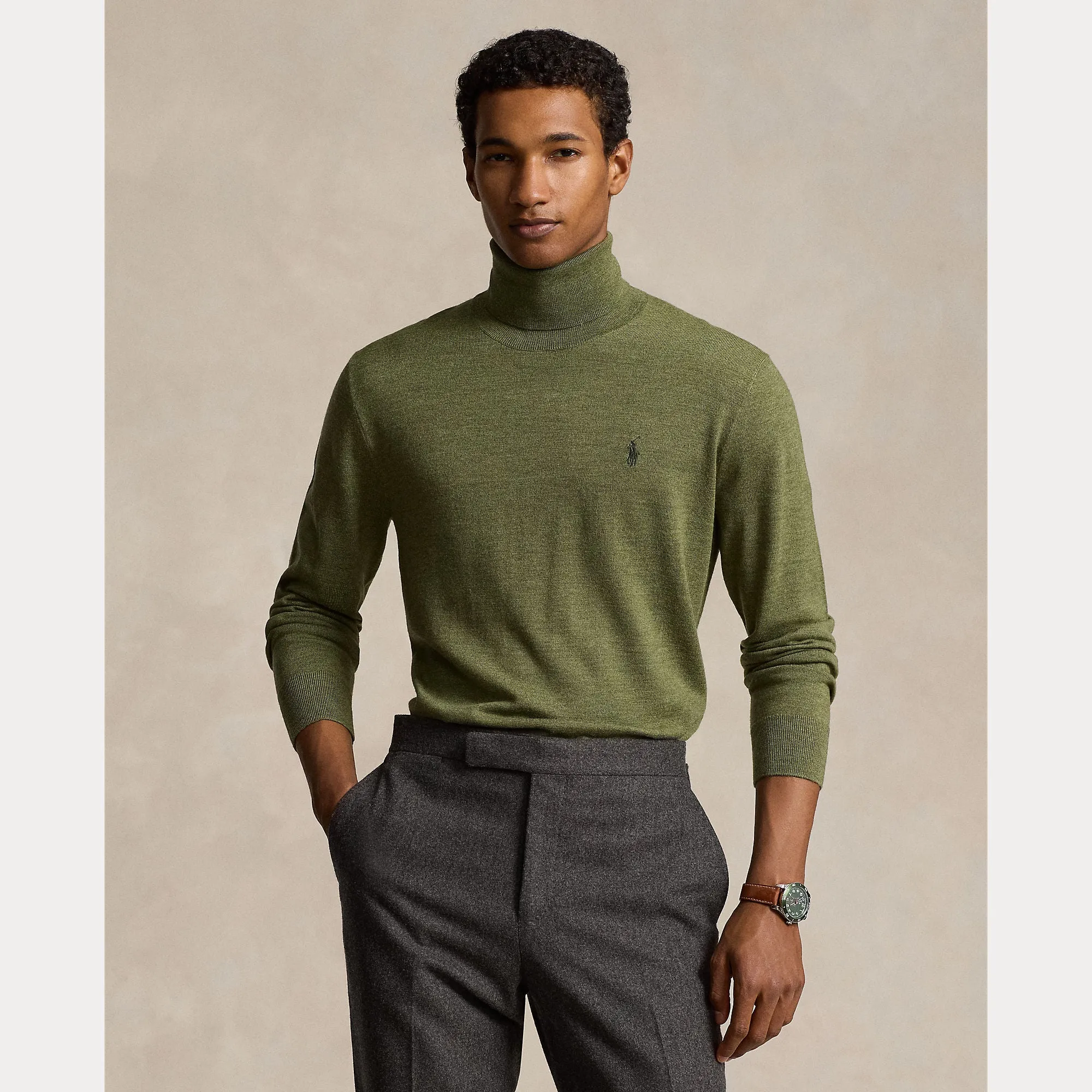 WASHABLE WOOL TURTLENECK SWEATER