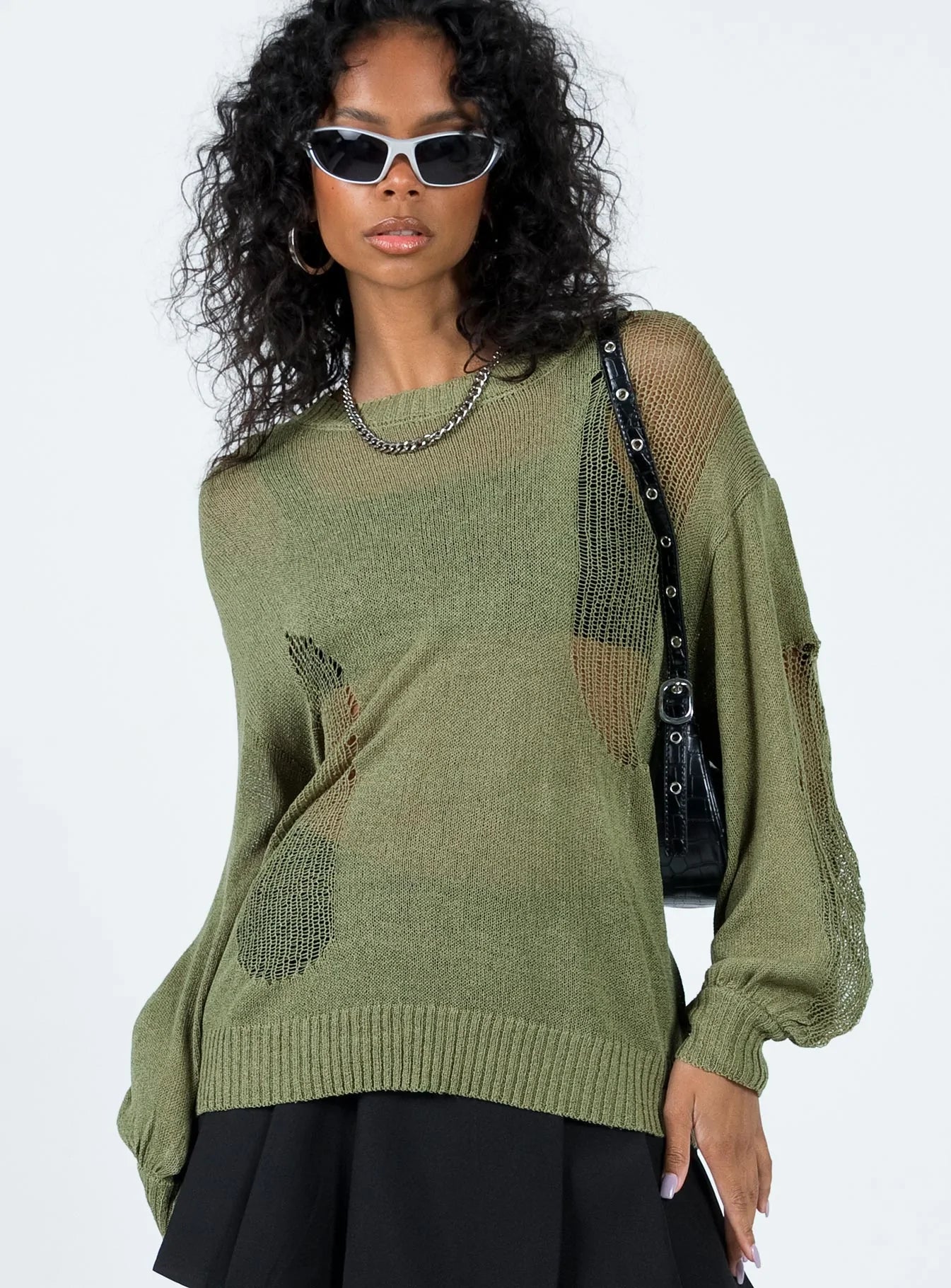 Wendy Oversized Knit Sweater Baby Khaki