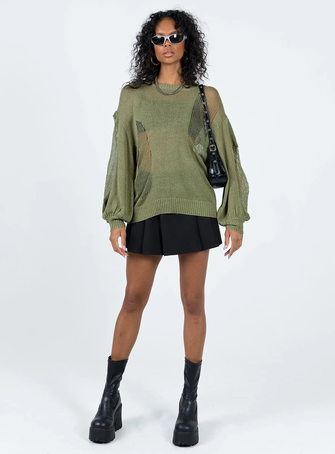 Wendy Oversized Knit Sweater Baby Khaki