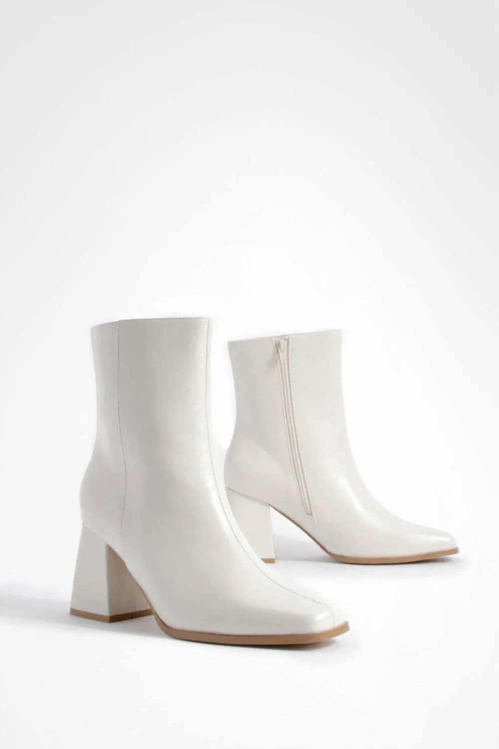 Wide Width Block Heel Ankle Boots