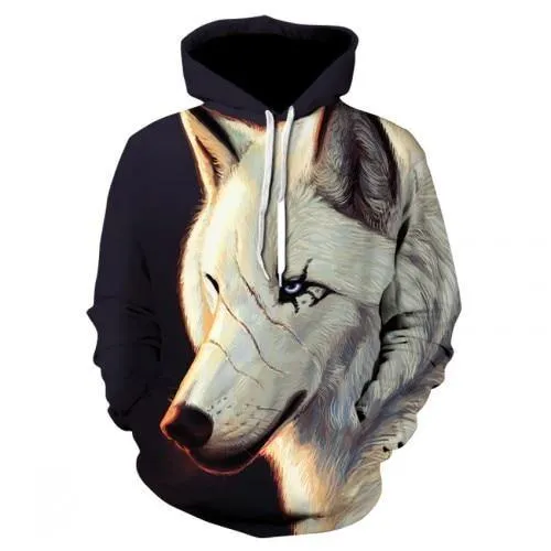 Wolf Animal 3D Printed Hooded Hoodie