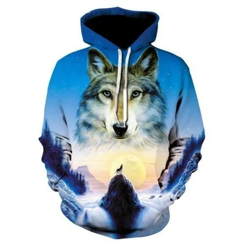 Wolf Animal 3D Printed Hooded Hoodie