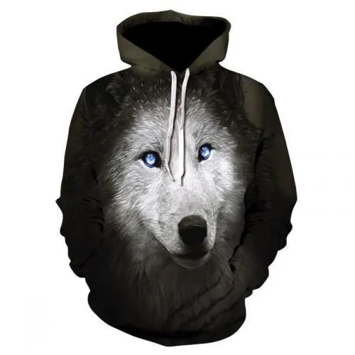 Wolf Animal 3D Printed Hooded Hoodie