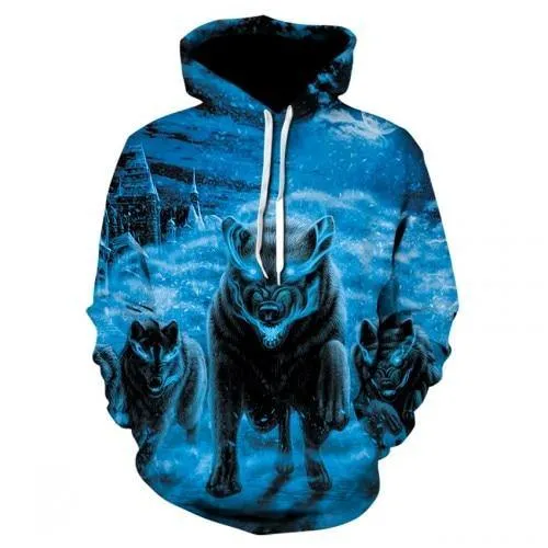 Wolf Animal 3D Printed Hooded Hoodie