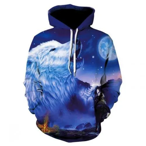 Wolf Animal 3D Printed Hooded Hoodie