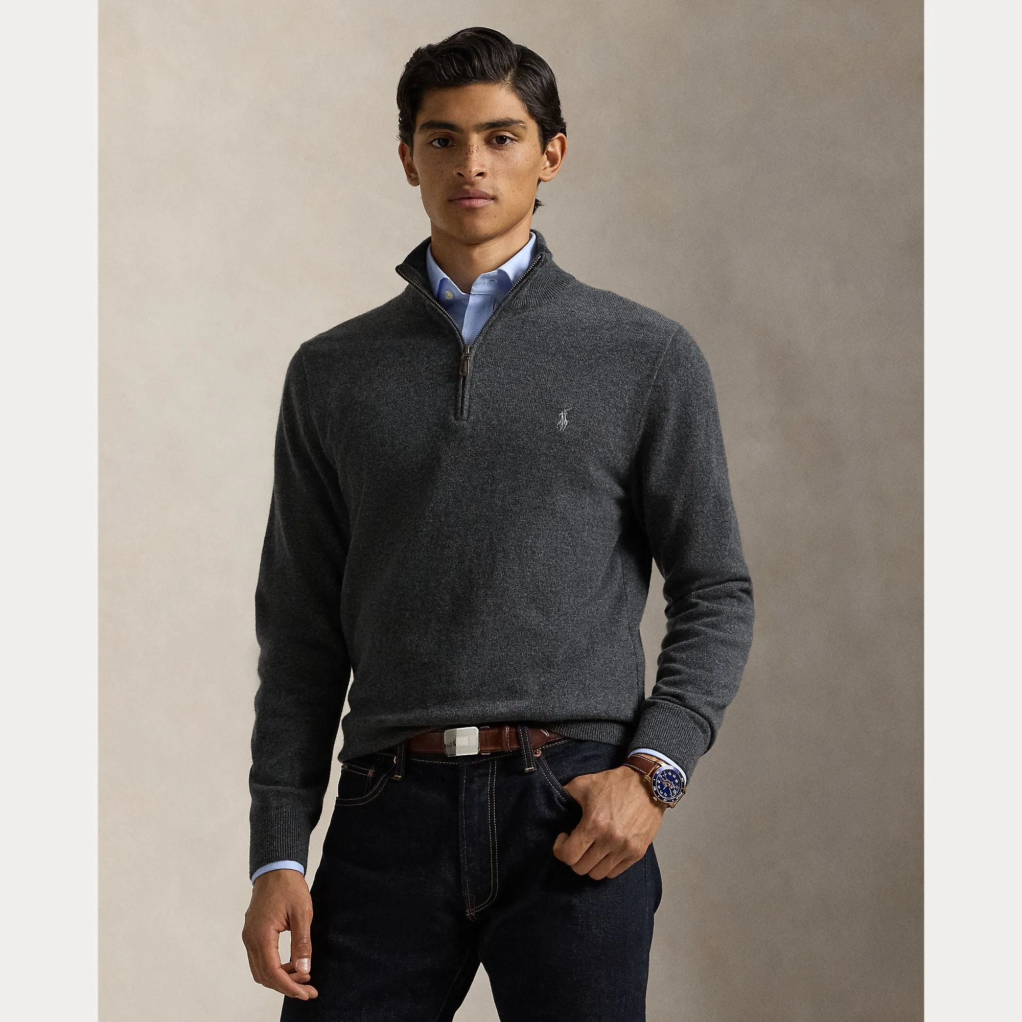 WOOL QUARTER-ZIP SWEATER