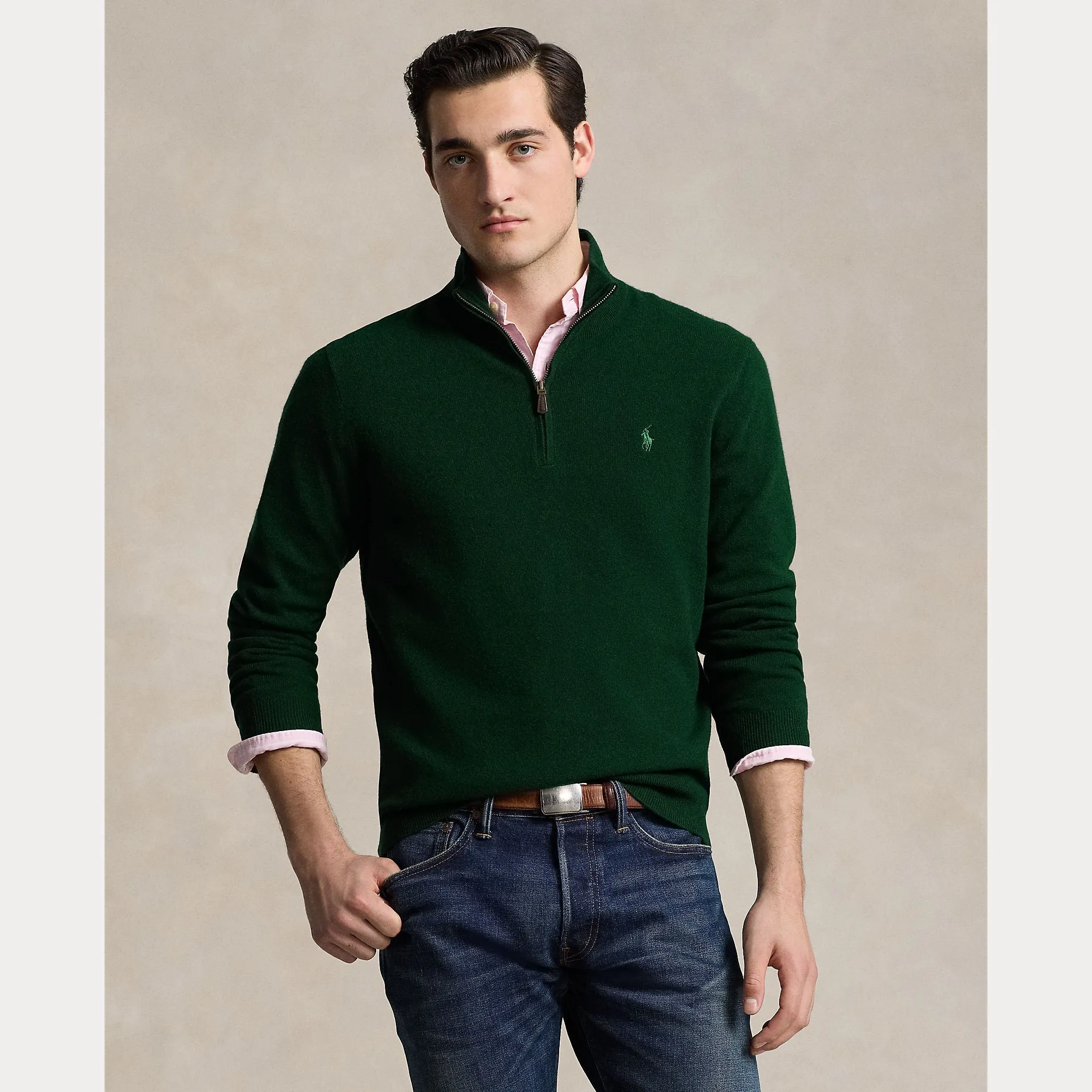 WOOL QUARTER-ZIP SWEATER