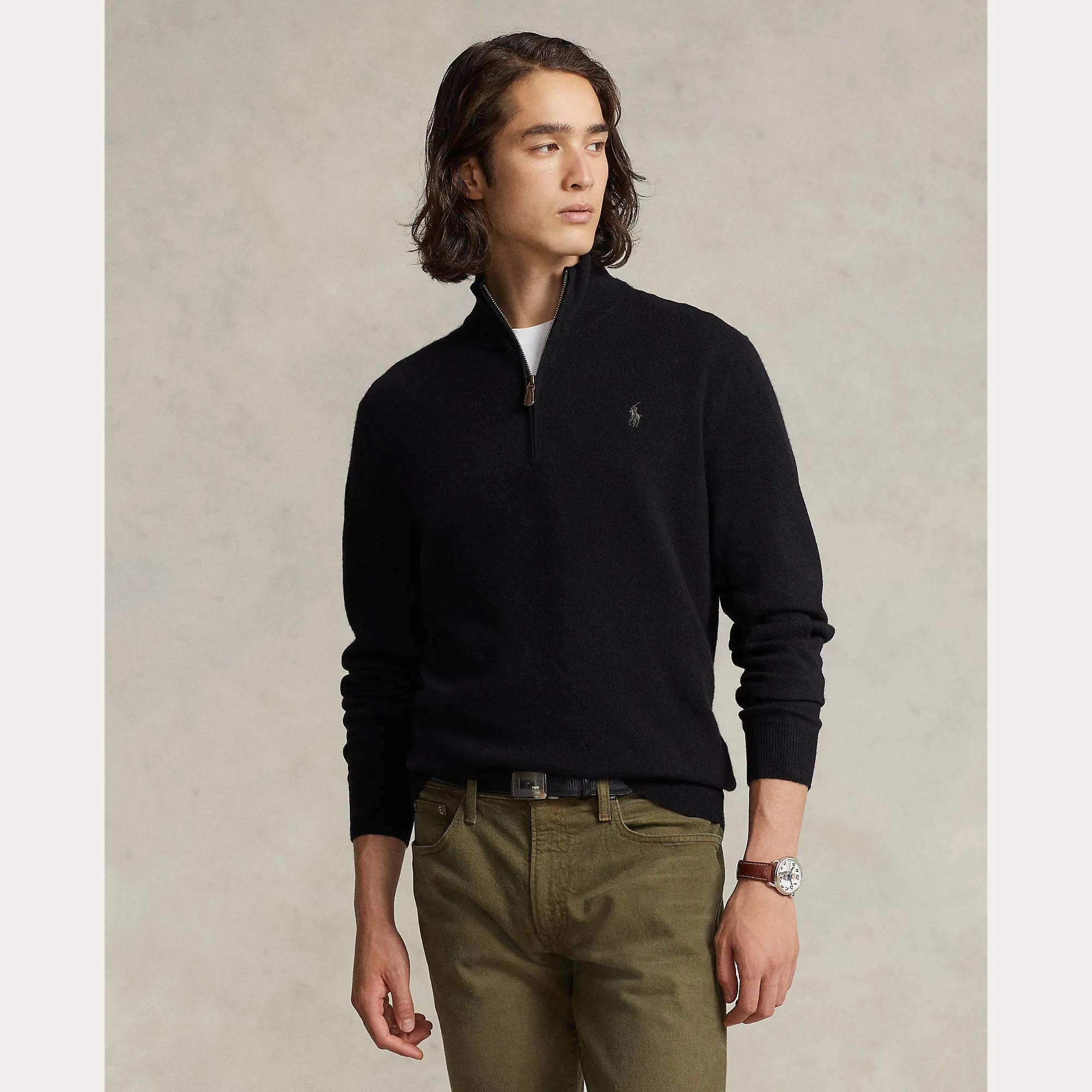 WOOL QUARTER-ZIP SWEATER