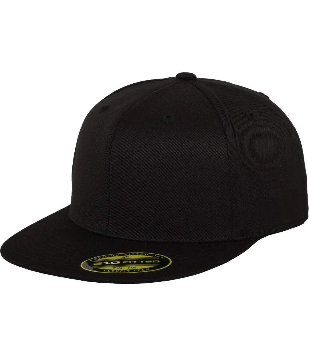 Yupoong Flexfit Unisex Premium 210 Fitted Flat Peak Cap (Black) - UTRW4163